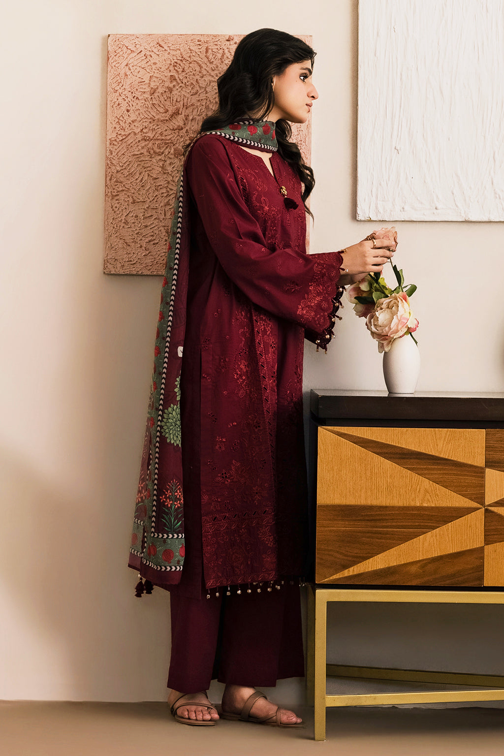 Embroidered Shirt Shalwar Dupatta - 0728