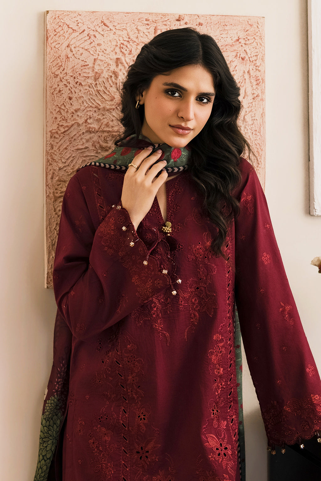 Embroidered Shirt Shalwar Dupatta - 0728