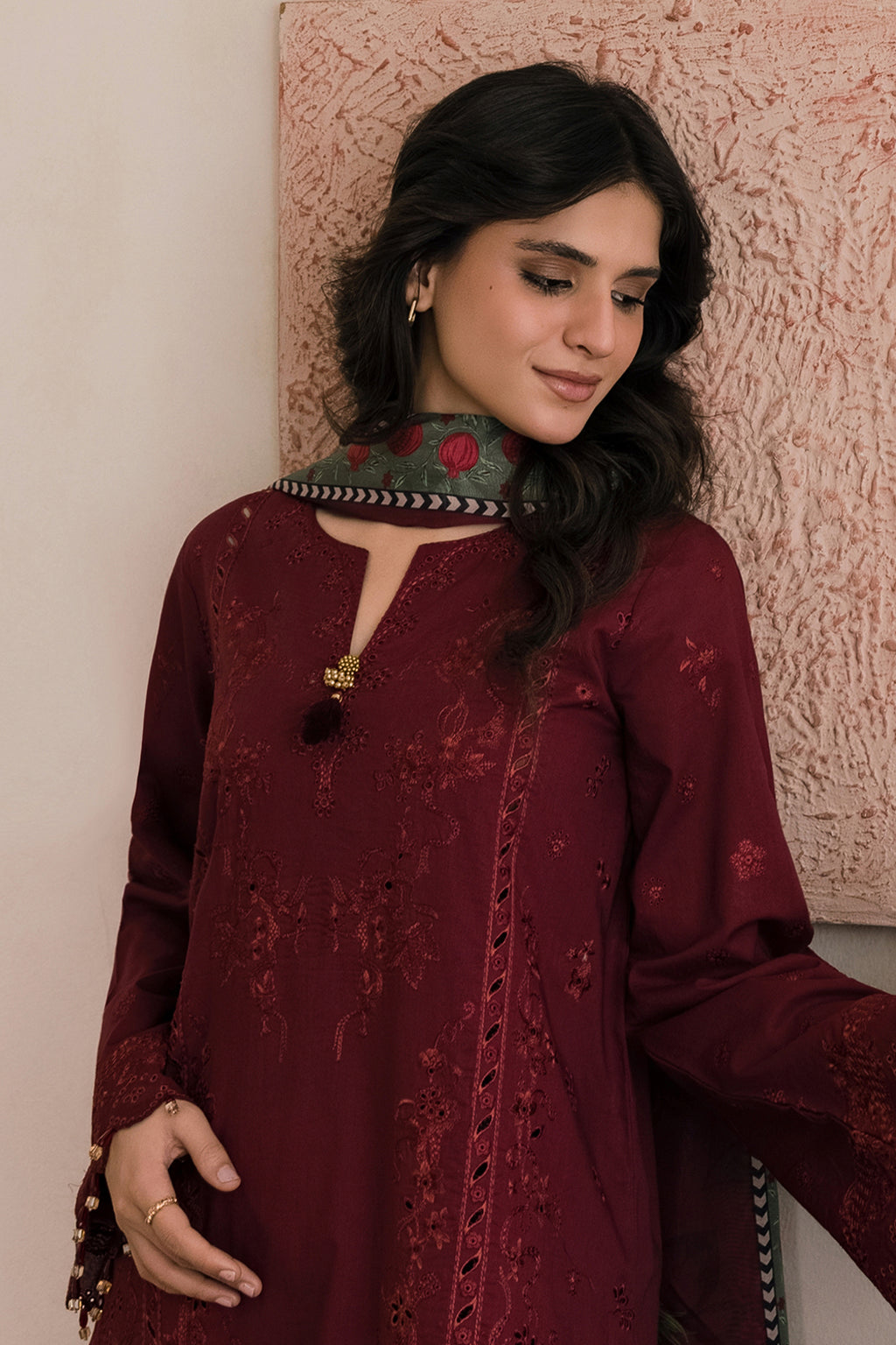 Embroidered Shirt Shalwar Dupatta - 0728