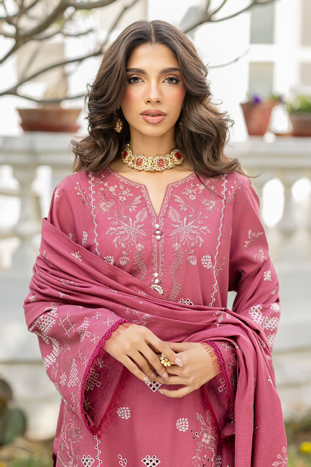 Embroidered Shirt Shalwar Dupatta - 0730