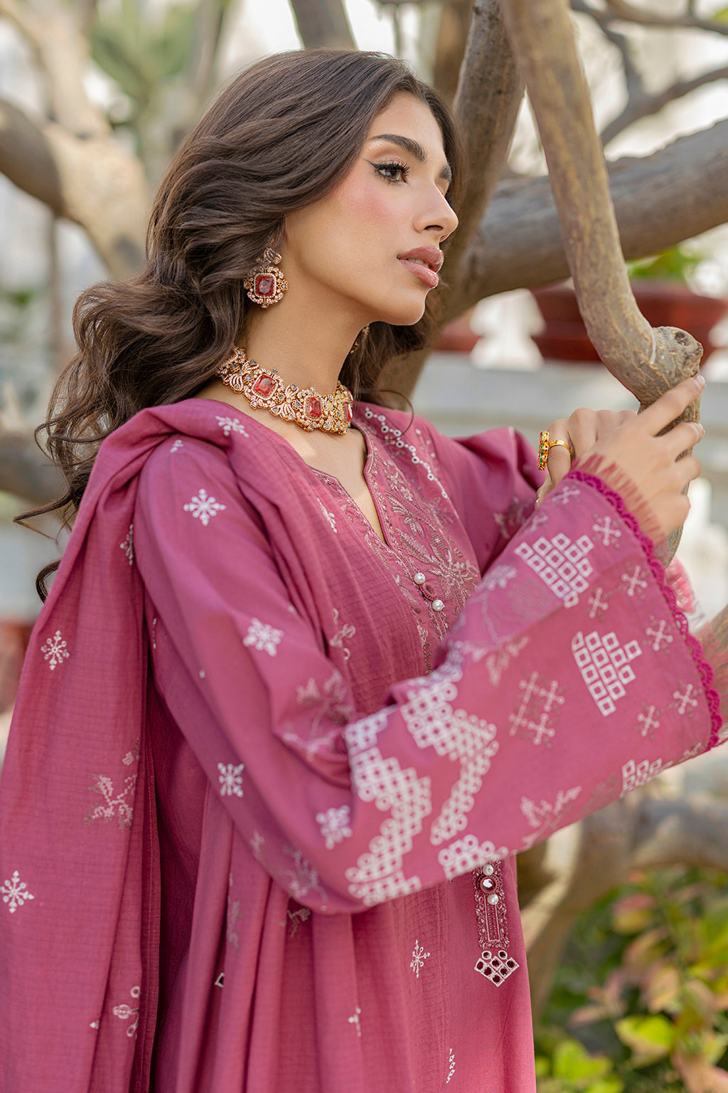 Embroidered Shirt Shalwar Dupatta - 0730