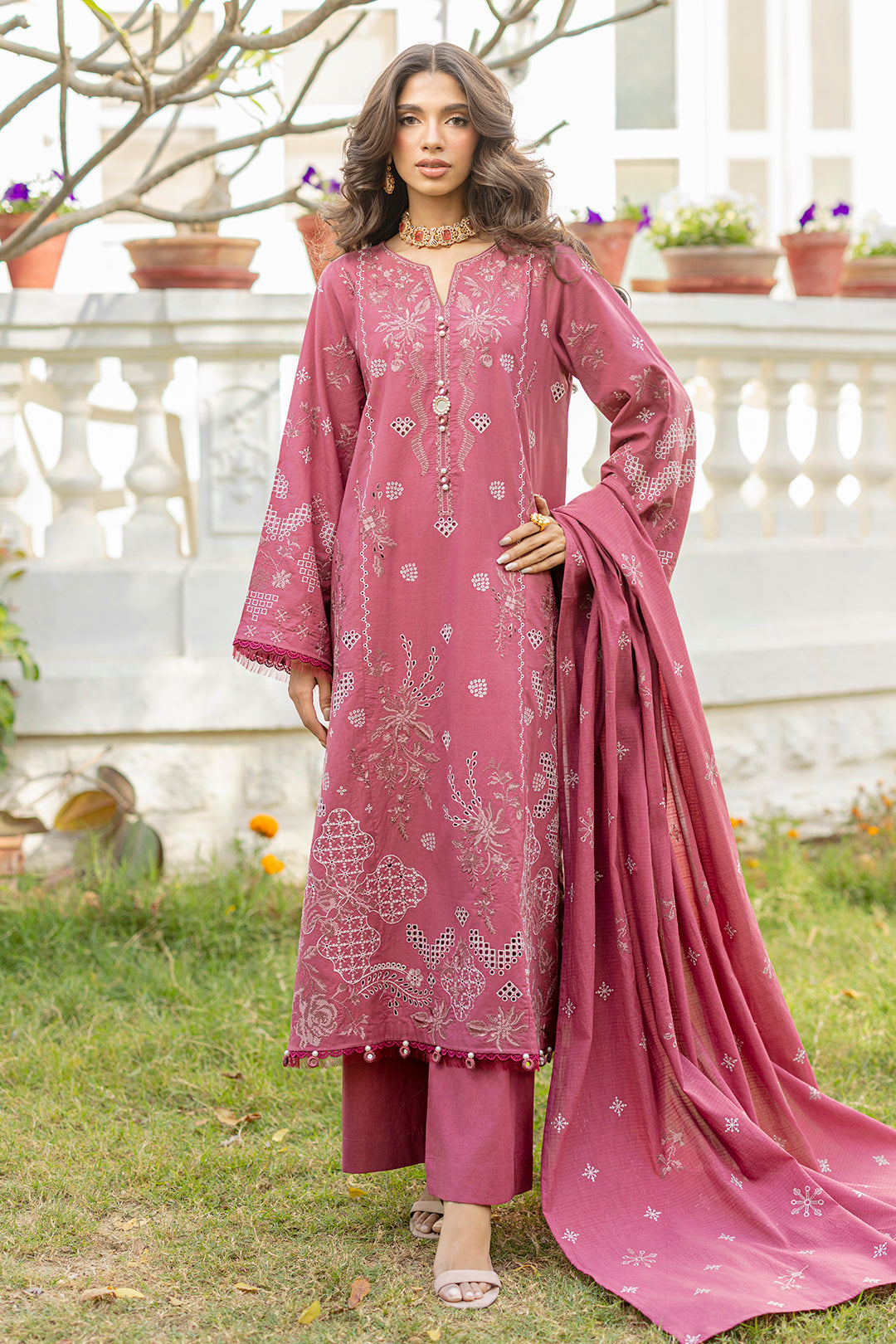 Embroidered Shirt Shalwar Dupatta - 0730