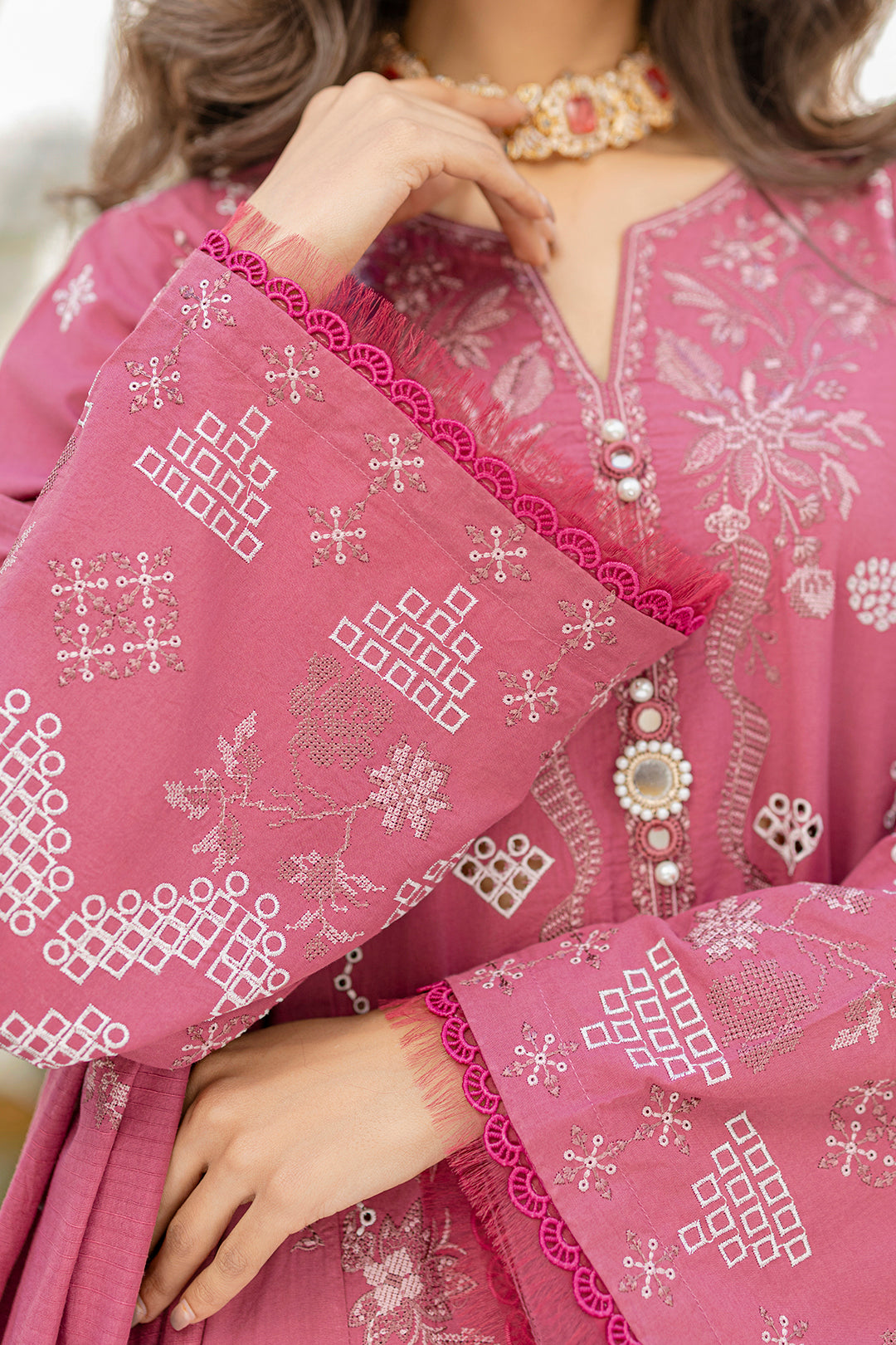 Embroidered Shirt Shalwar Dupatta - 0730