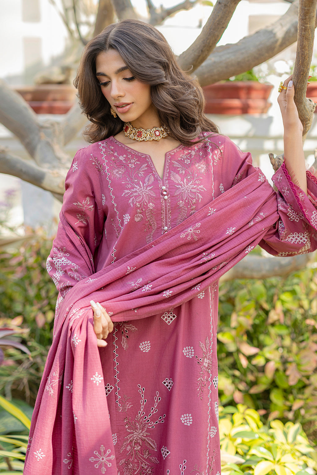 Embroidered Shirt Shalwar Dupatta - 0730