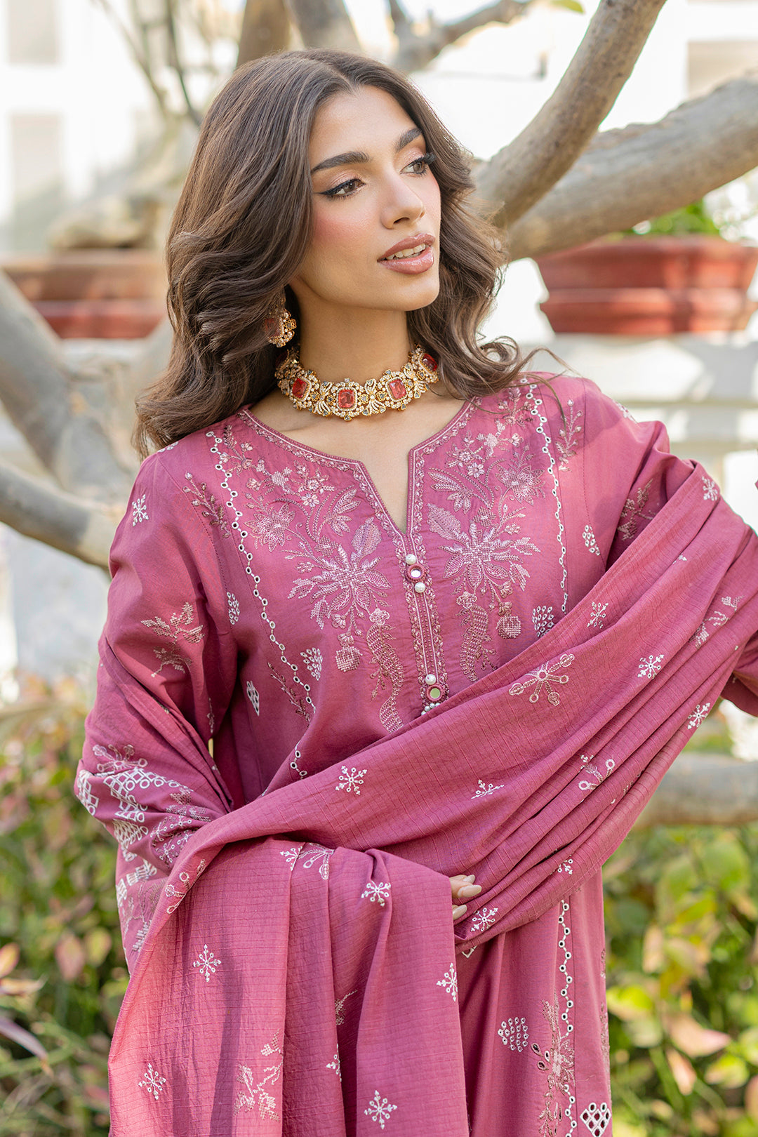 Embroidered Shirt Shalwar Dupatta - 0730
