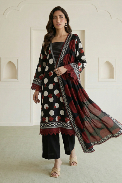 Embroidered Shirt Shalwar Dupatta - 0777