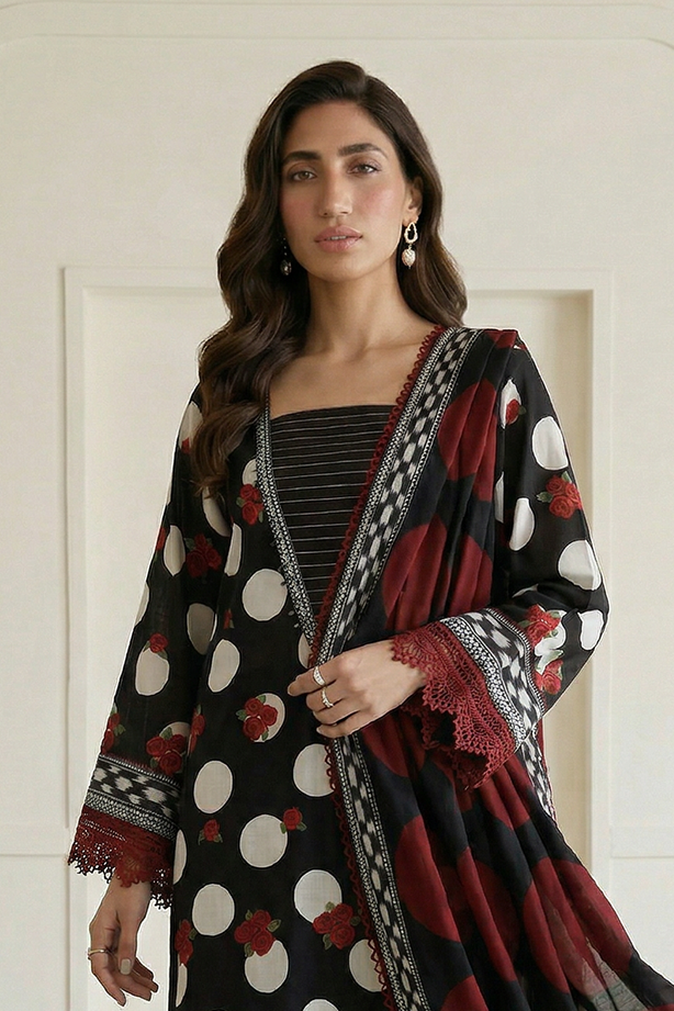 Embroidered Shirt Shalwar Dupatta - 0777