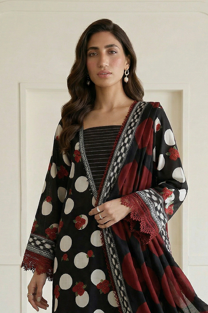 Embroidered Shirt Shalwar Dupatta - 0777