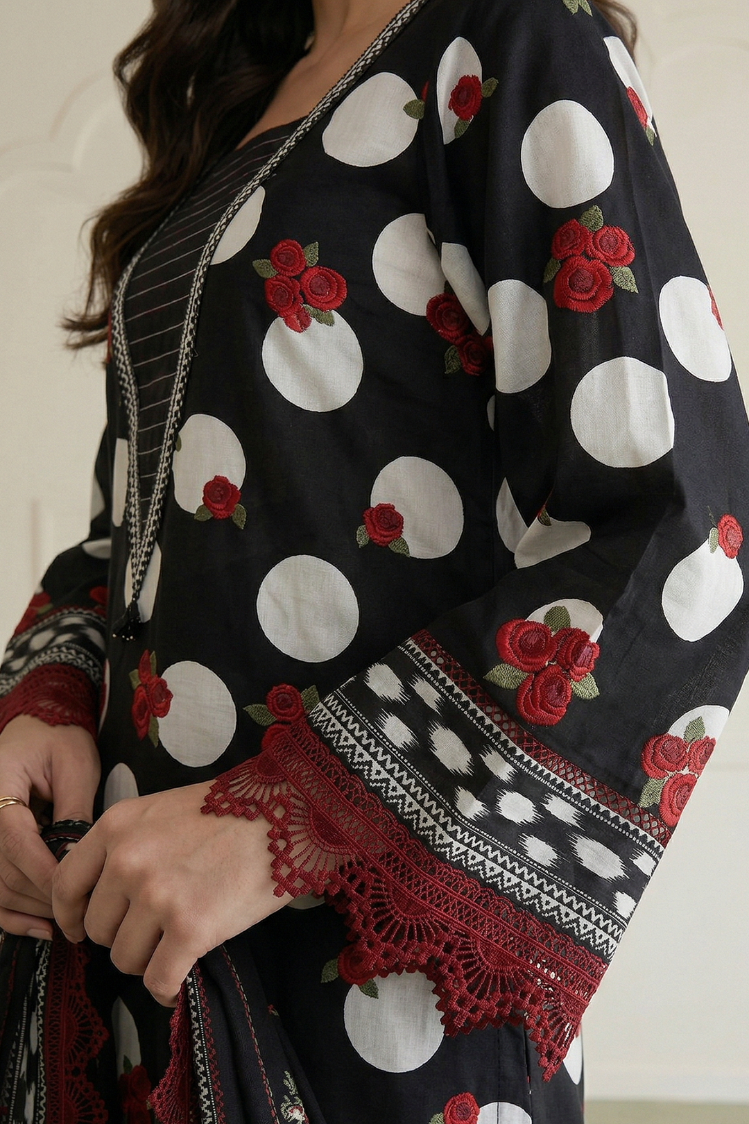 Embroidered Shirt Shalwar Dupatta - 0777
