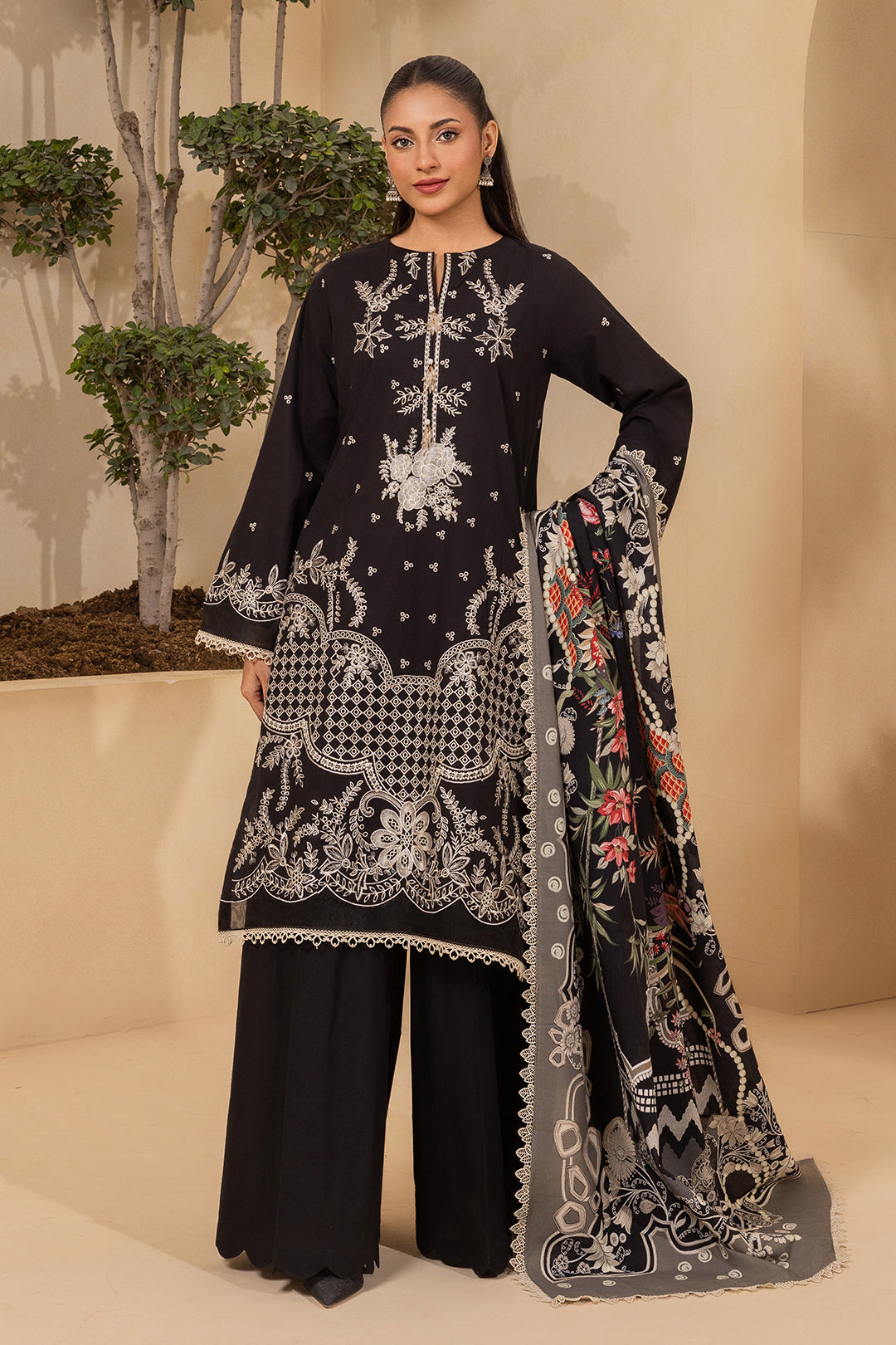 Embroidered Shirt Shalwar Dupatta - 0778