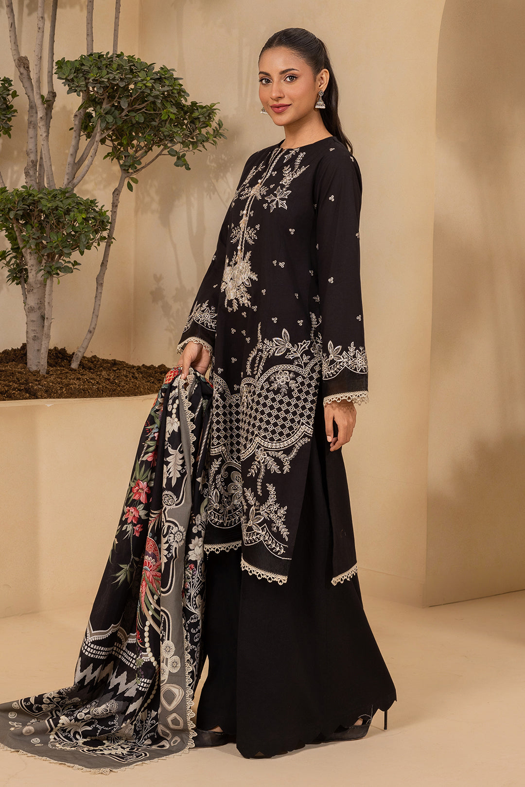 Embroidered Shirt Shalwar Dupatta - 0778