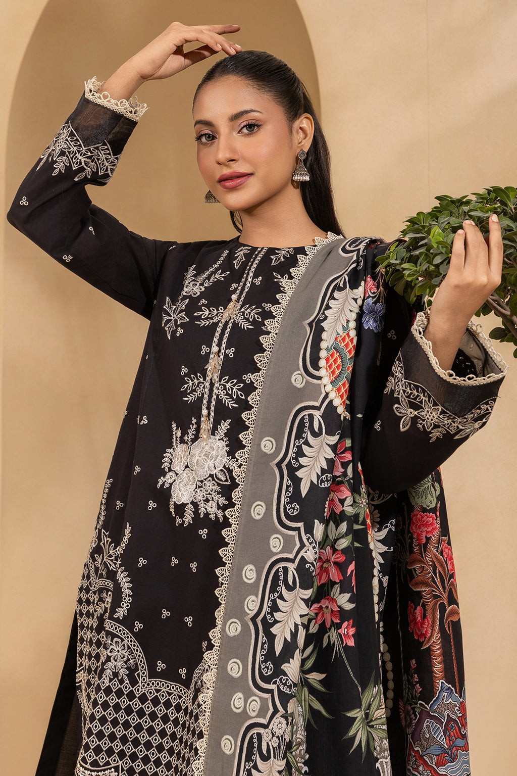 Embroidered Shirt Shalwar Dupatta - 0778