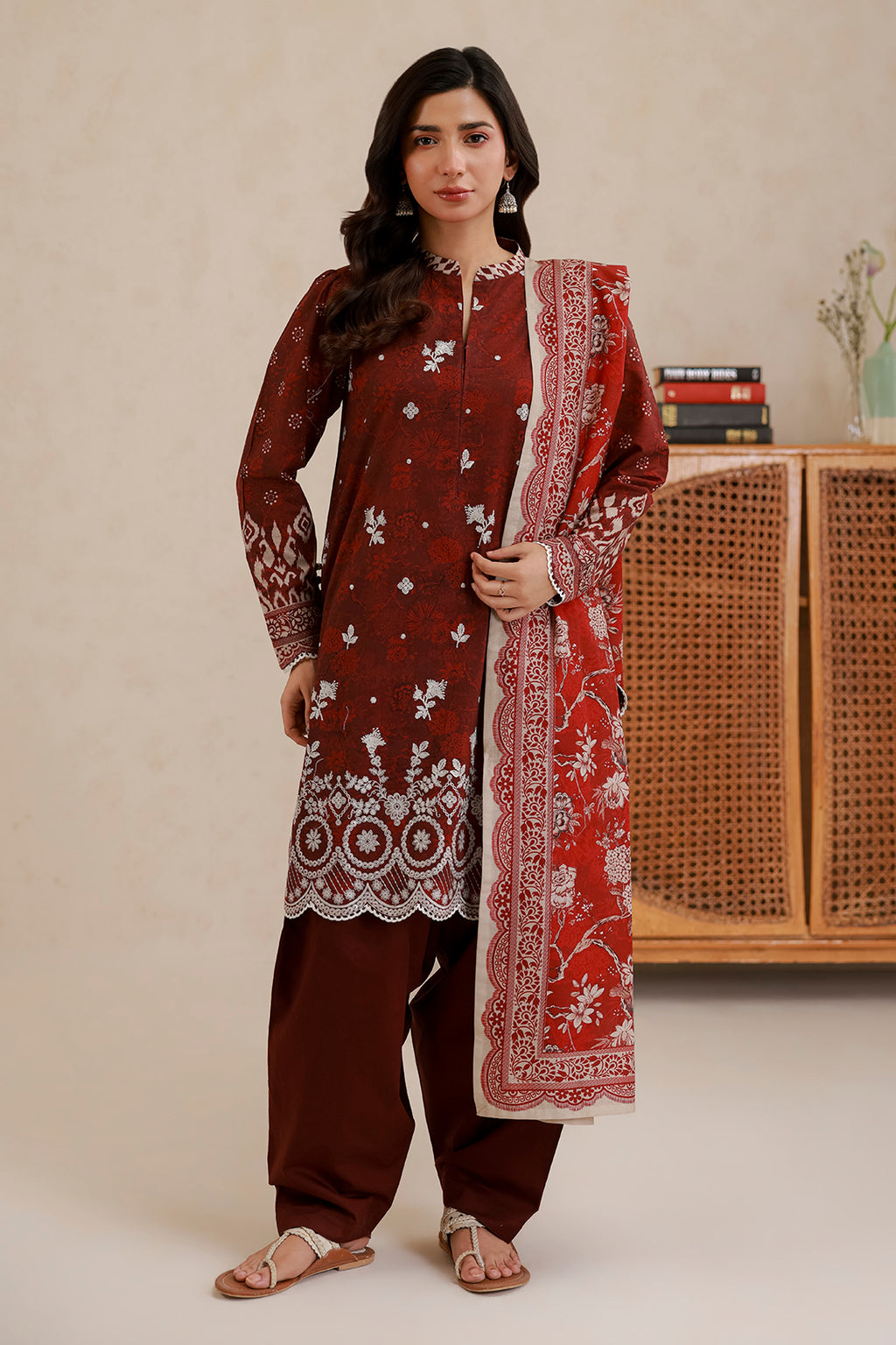 Embroidered Shirt Shalwar Dupatta - 0779