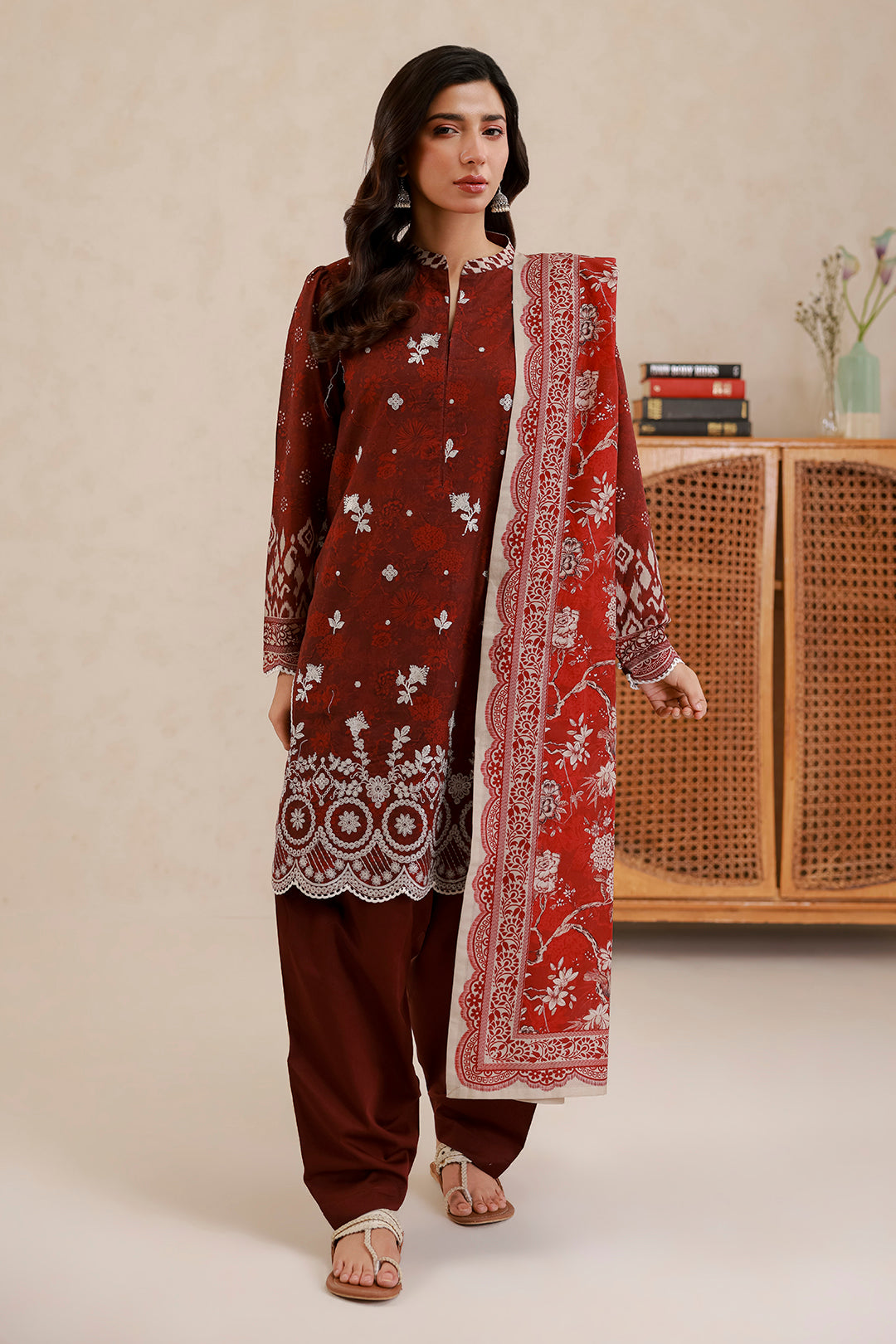 Embroidered Shirt Shalwar Dupatta - 0779