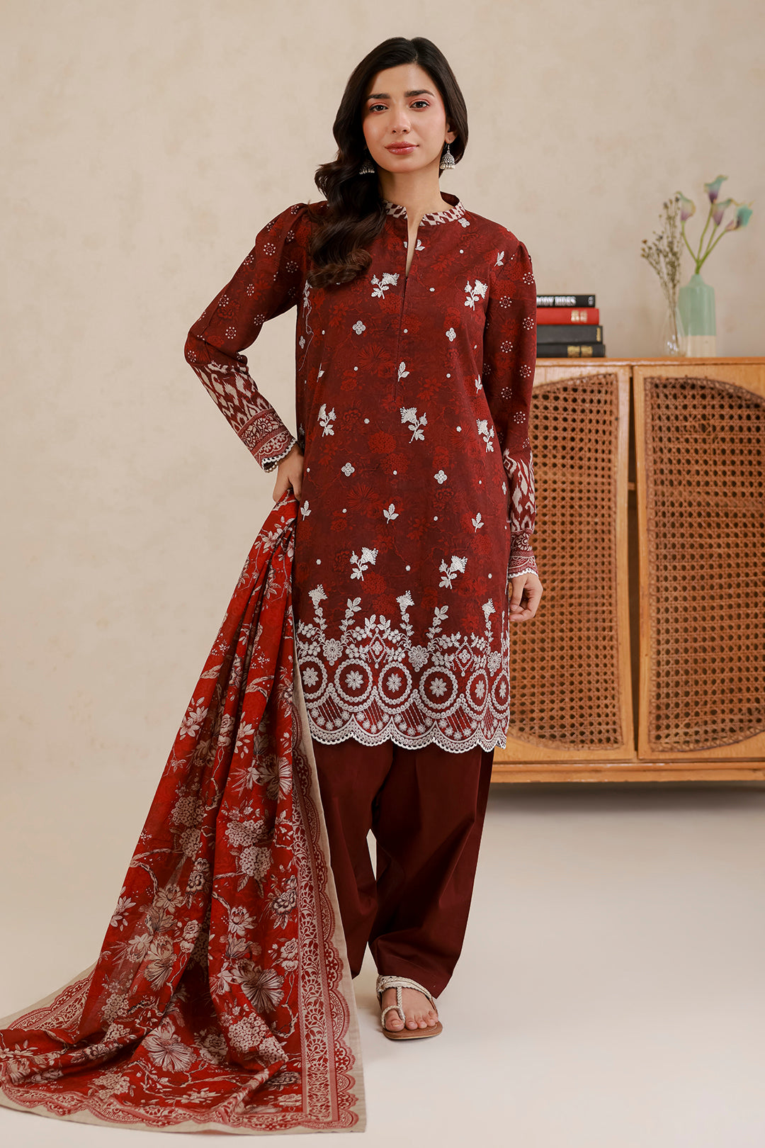 Embroidered Shirt Shalwar Dupatta - 0779