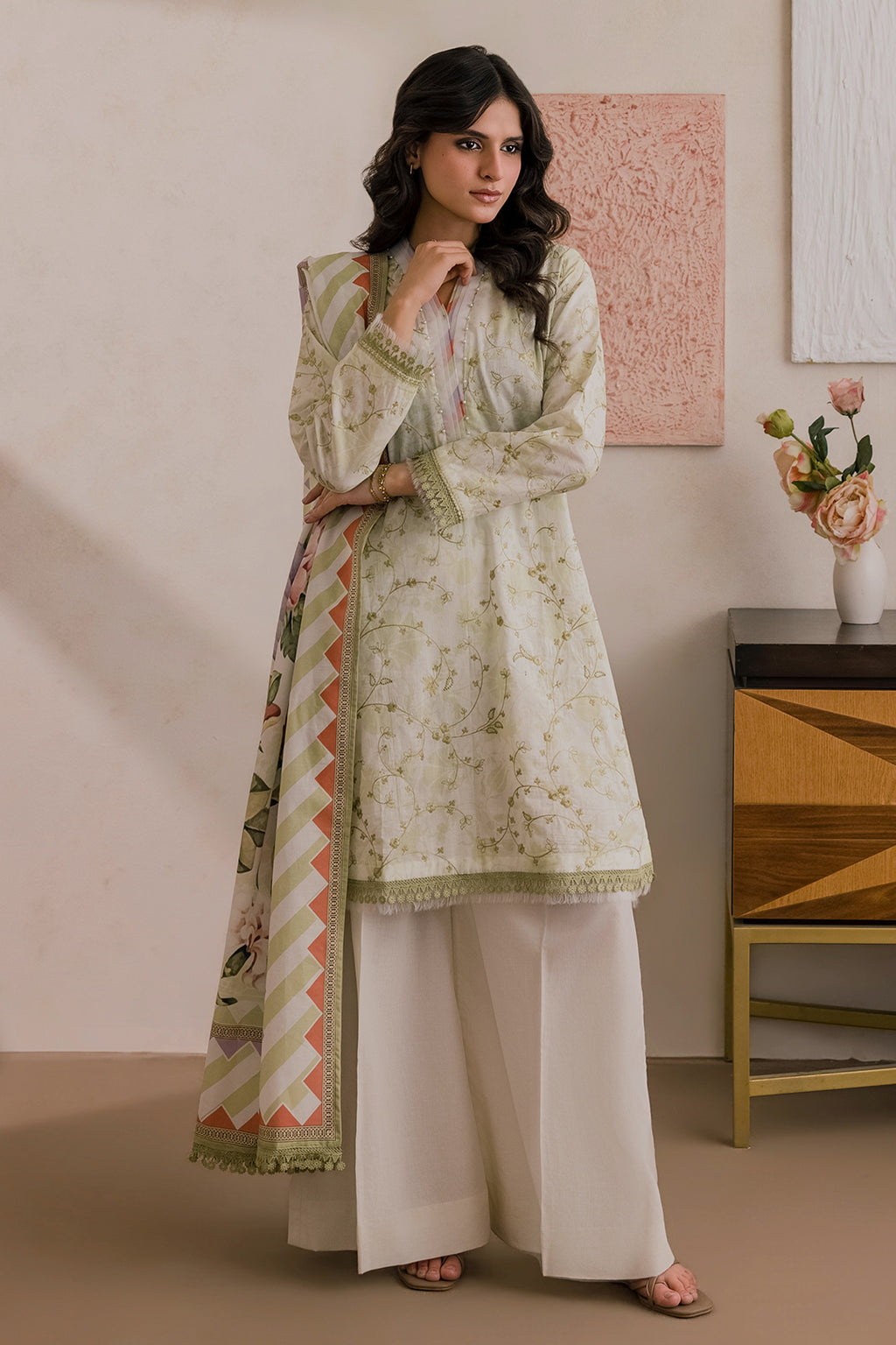 Embroidered Shirt Shalwar Dupatta - 0781