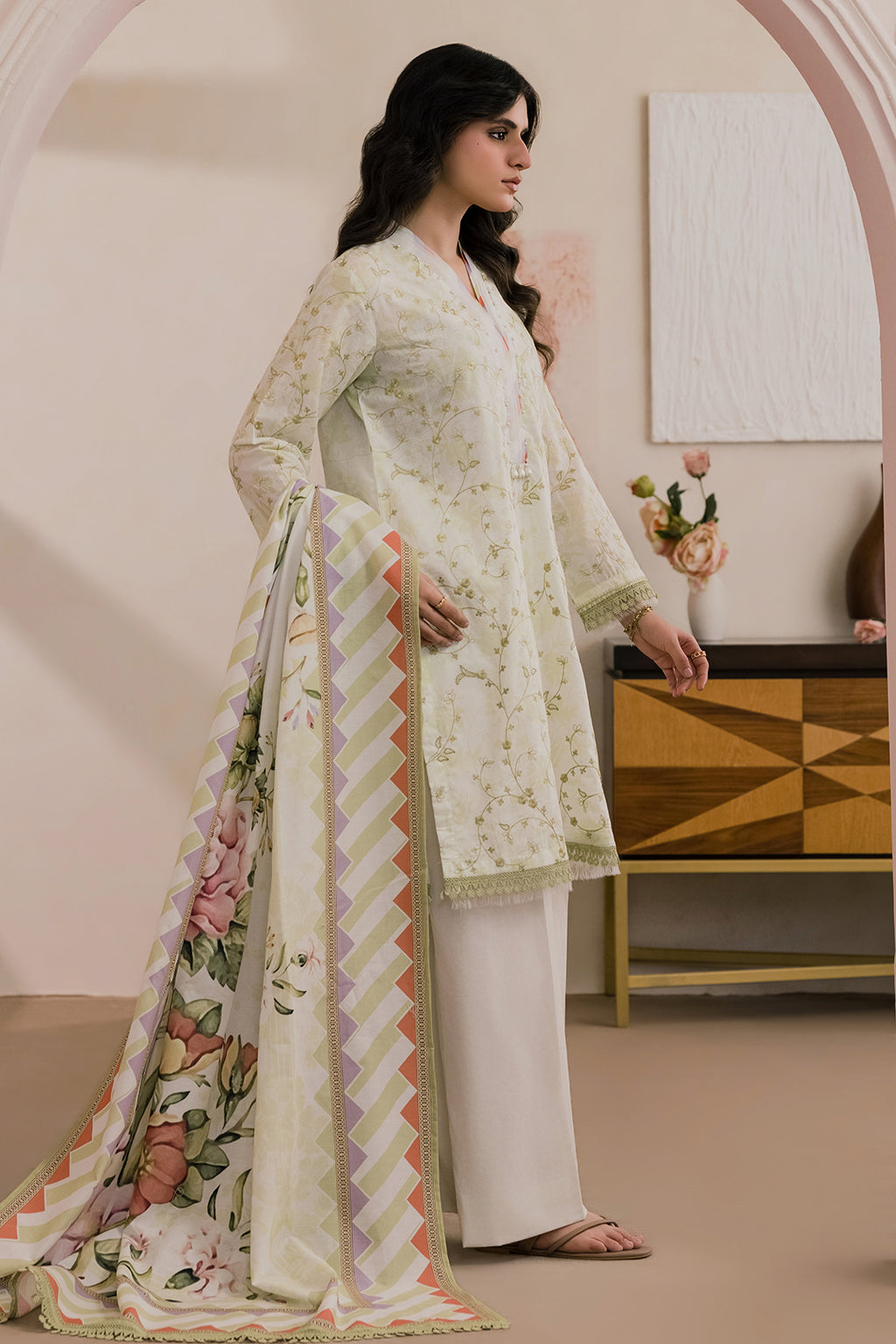Embroidered Shirt Shalwar Dupatta - 0781