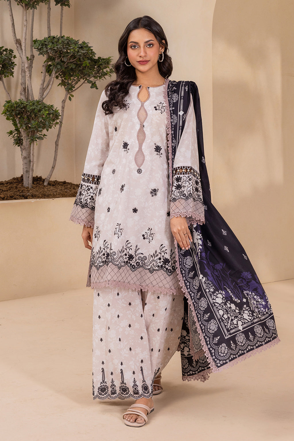 Embroidered Shirt Shalwar Dupatta - 0782