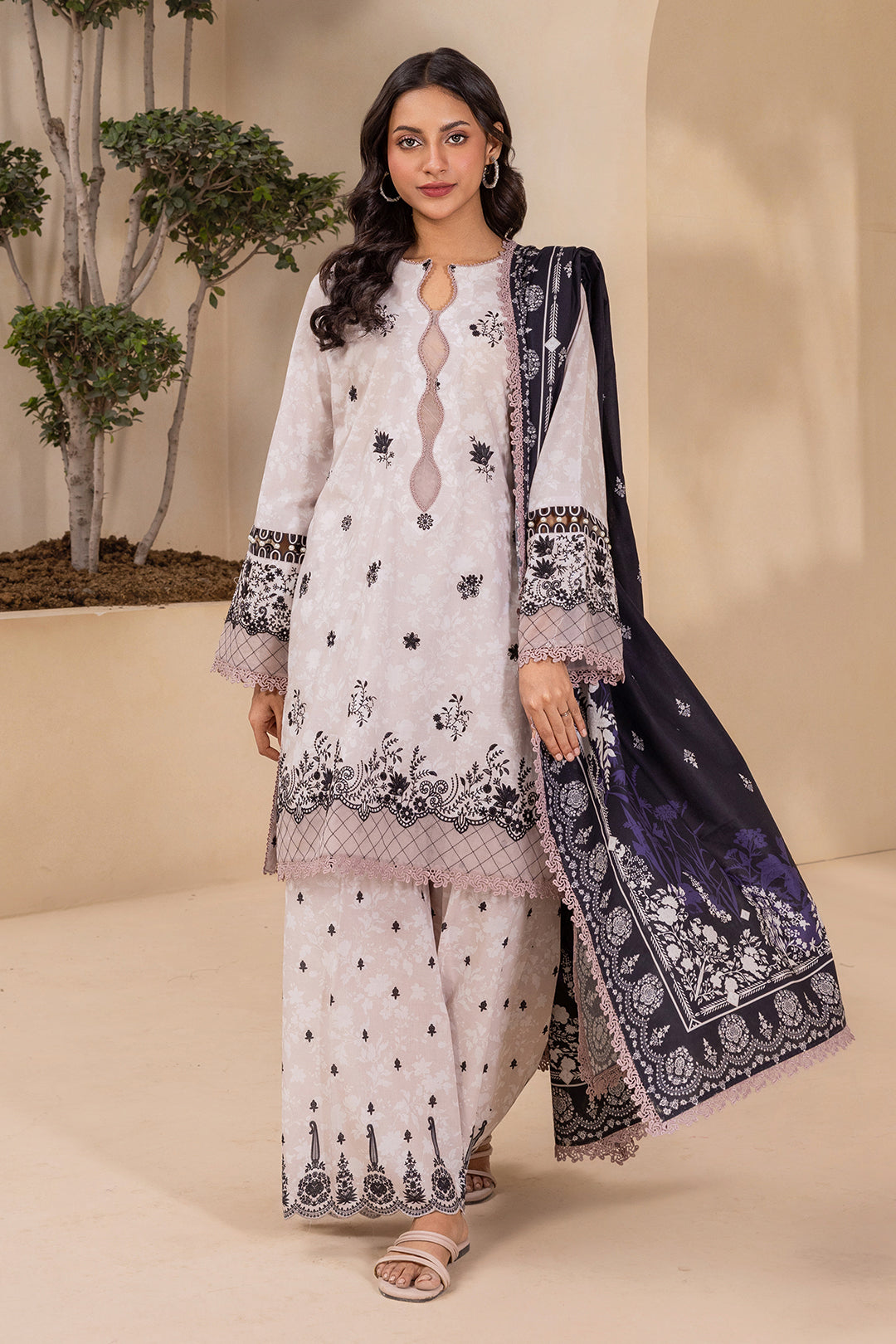 Embroidered Shirt Shalwar Dupatta - 0782