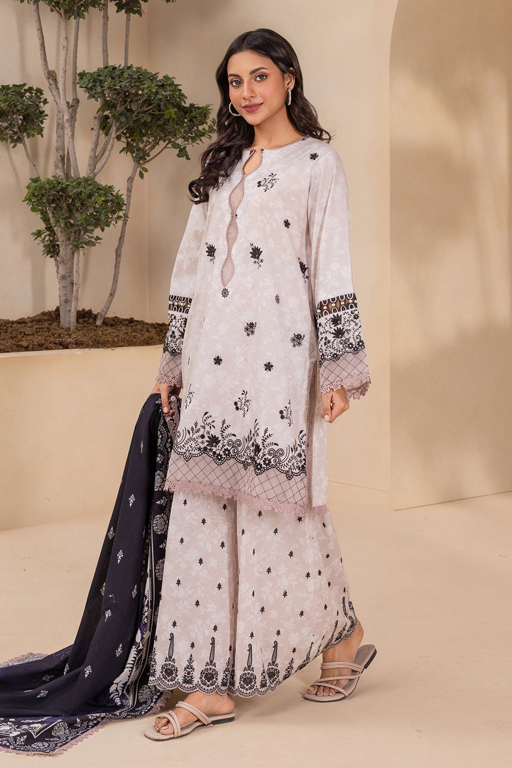 Embroidered Shirt Shalwar Dupatta - 0782