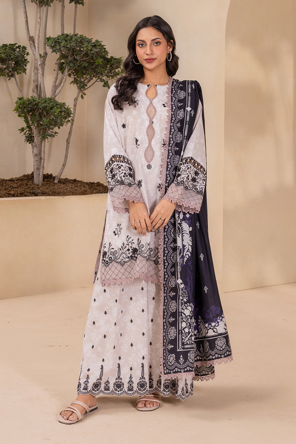 Embroidered Shirt Shalwar Dupatta - 0782