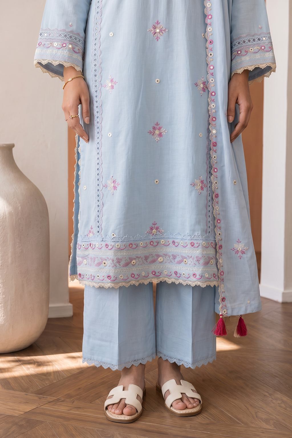 Embroidered Shirt Shalwar Dupatta - 0783