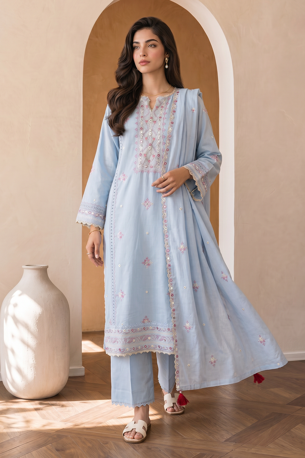 Embroidered Shirt Shalwar Dupatta - 0783