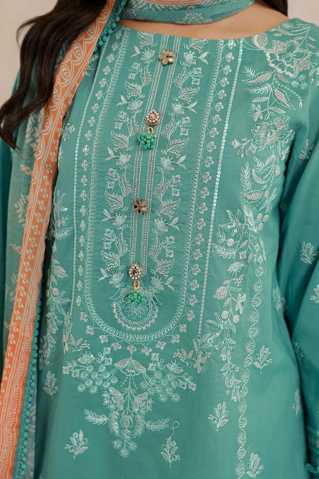Embroidered Shirt Shalwar Dupatta - 0784