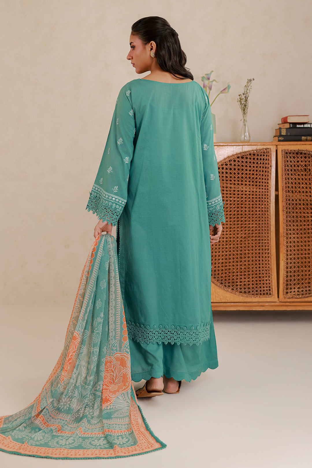 Embroidered Shirt Shalwar Dupatta - 0784
