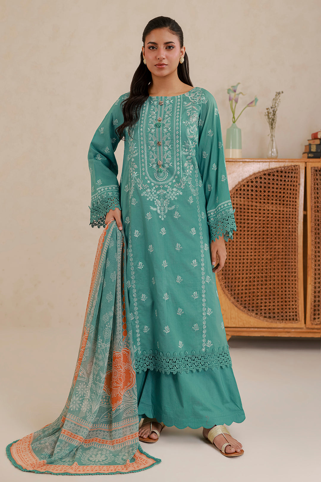 Embroidered Shirt Shalwar Dupatta - 0784