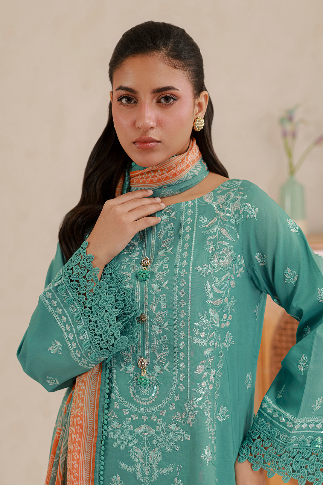 Embroidered Shirt Shalwar Dupatta - 0784