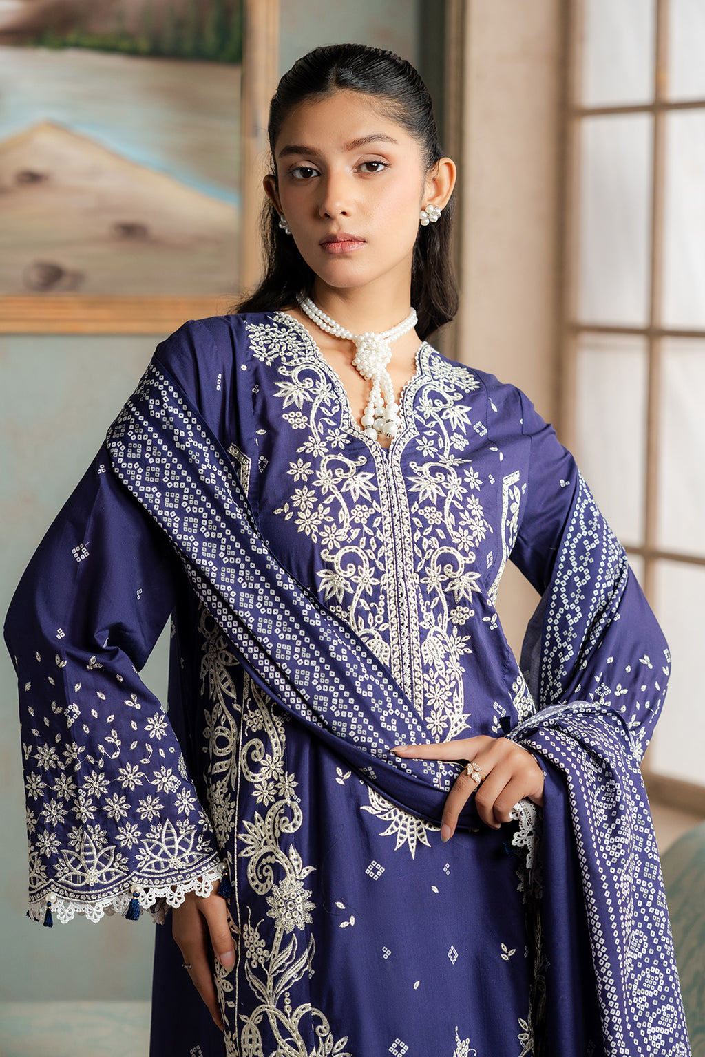 Embroidered Shirt Shalwar Dupatta - 0788