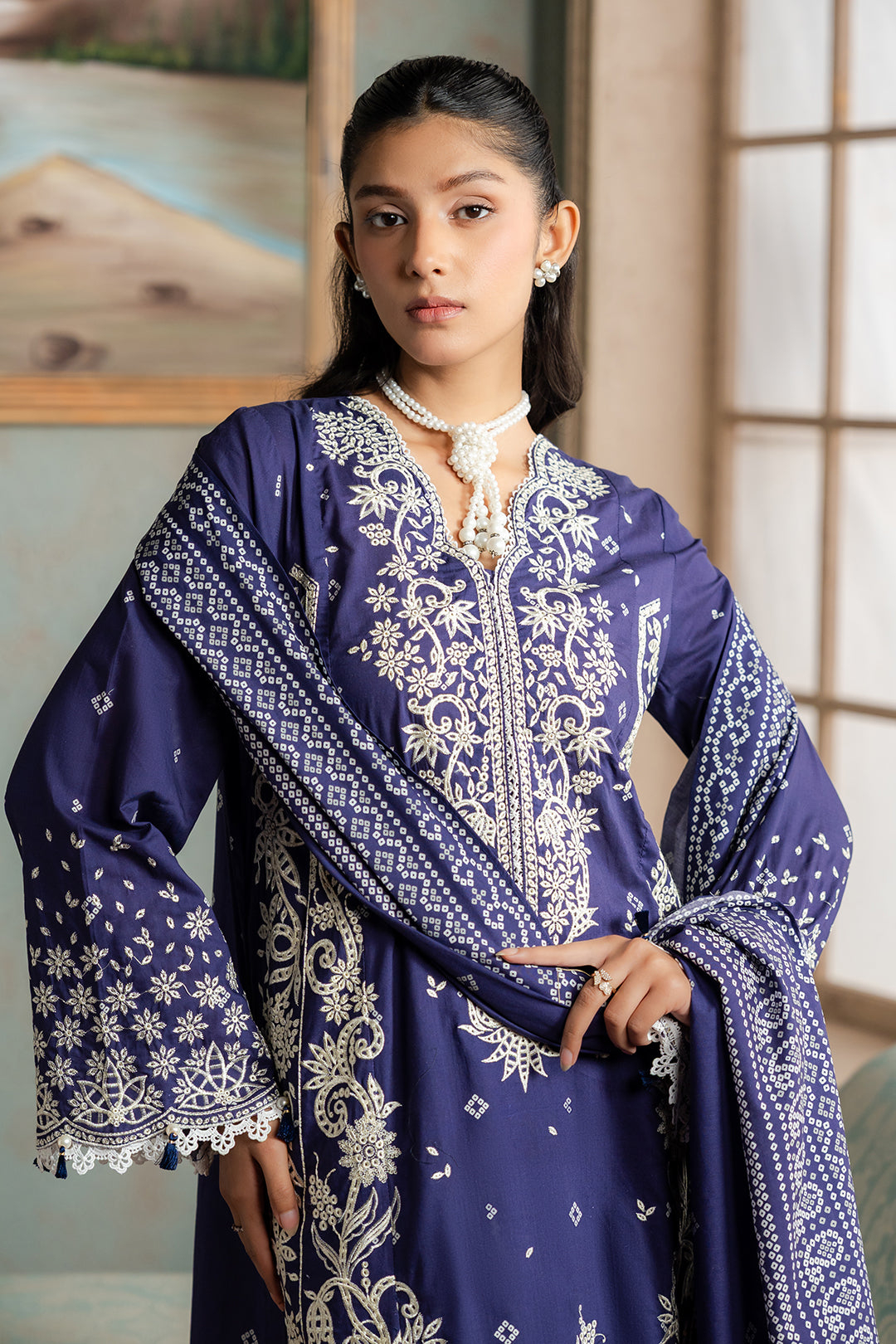 Embroidered Shirt Shalwar Dupatta - 0788