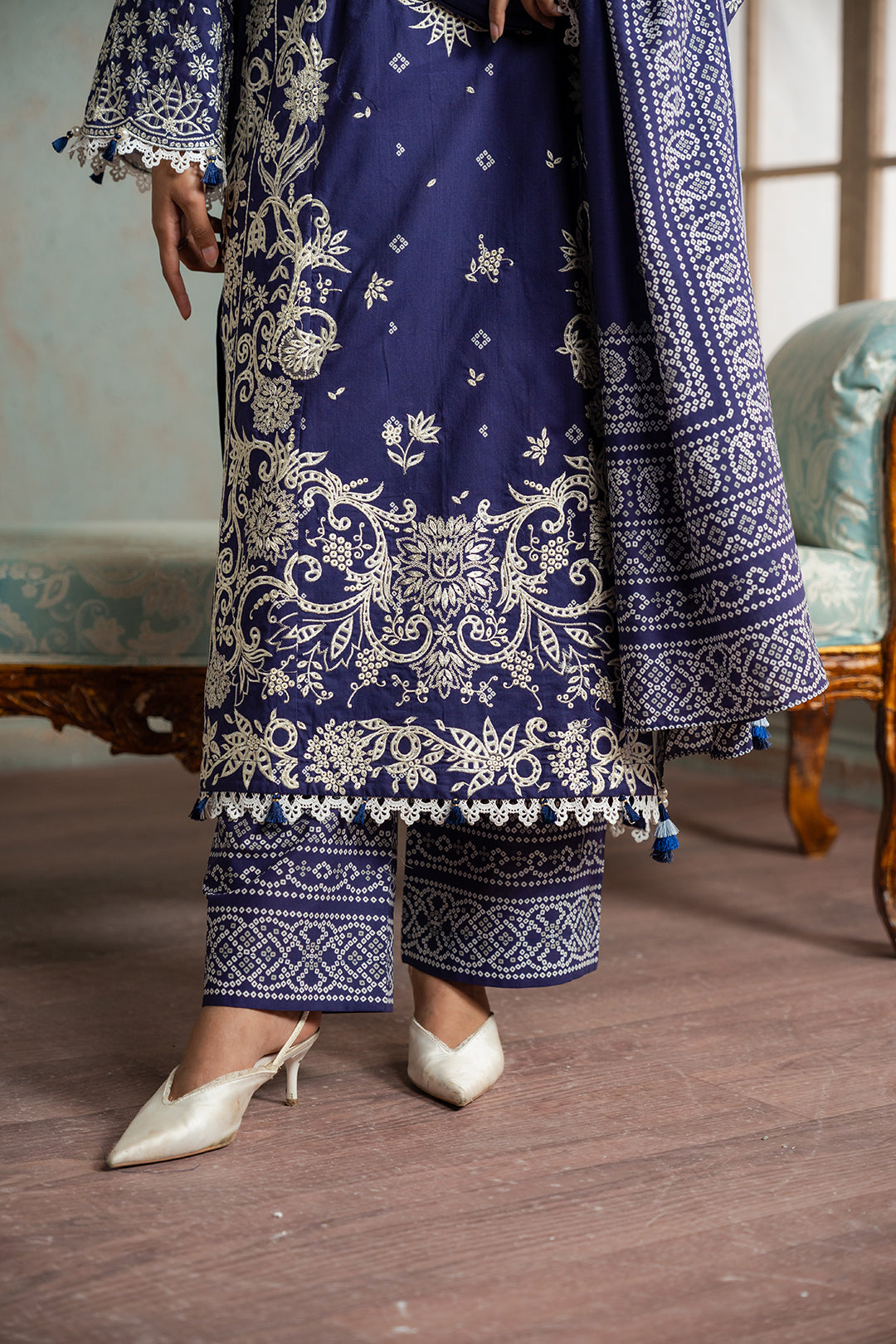Embroidered Shirt Shalwar Dupatta - 0788