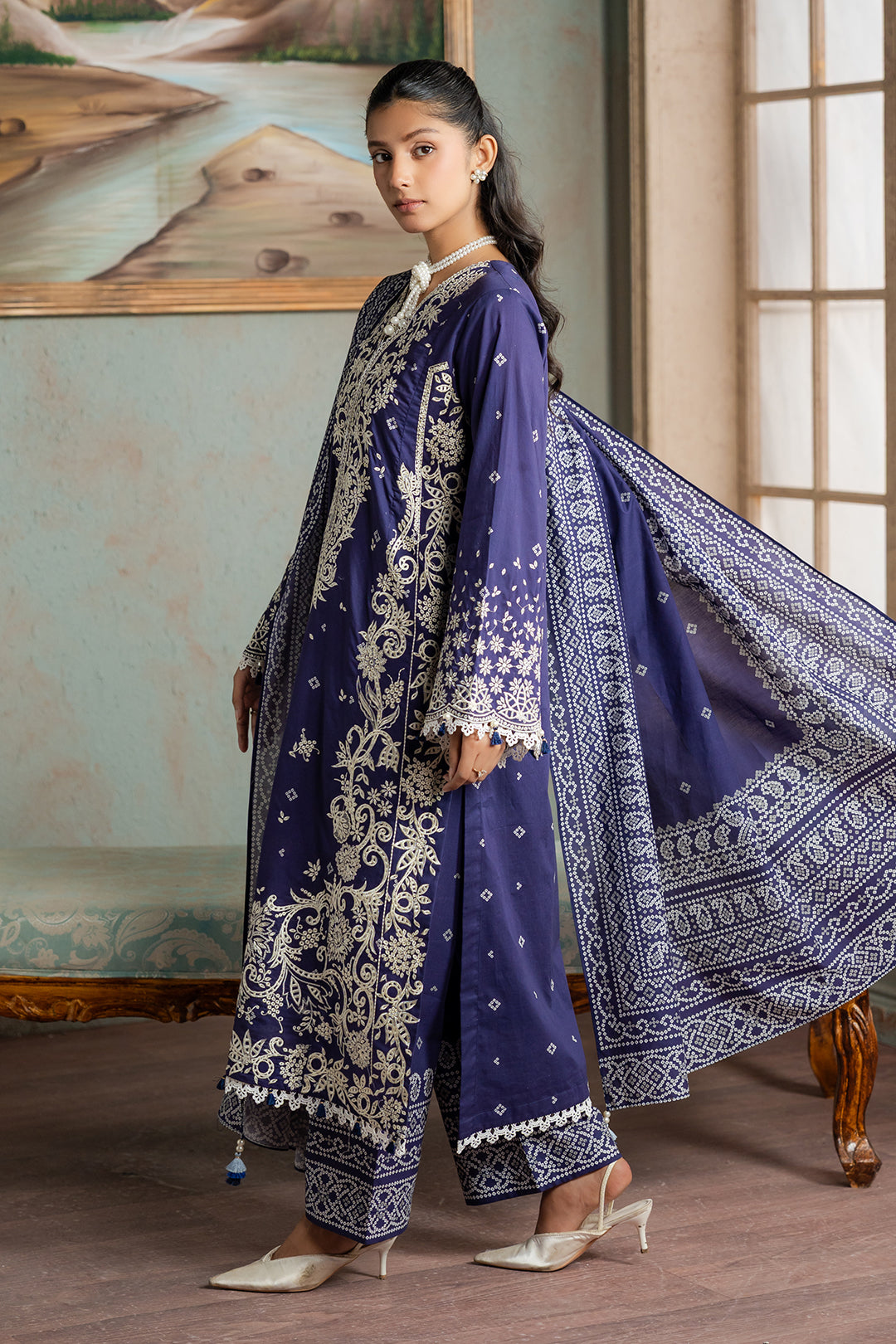 Embroidered Shirt Shalwar Dupatta - 0788