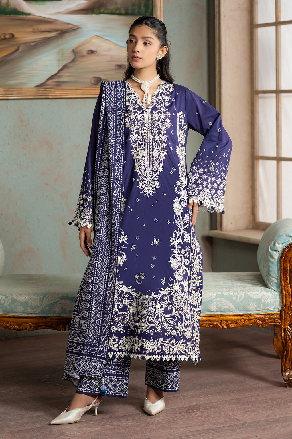Embroidered Shirt Shalwar Dupatta - 0788