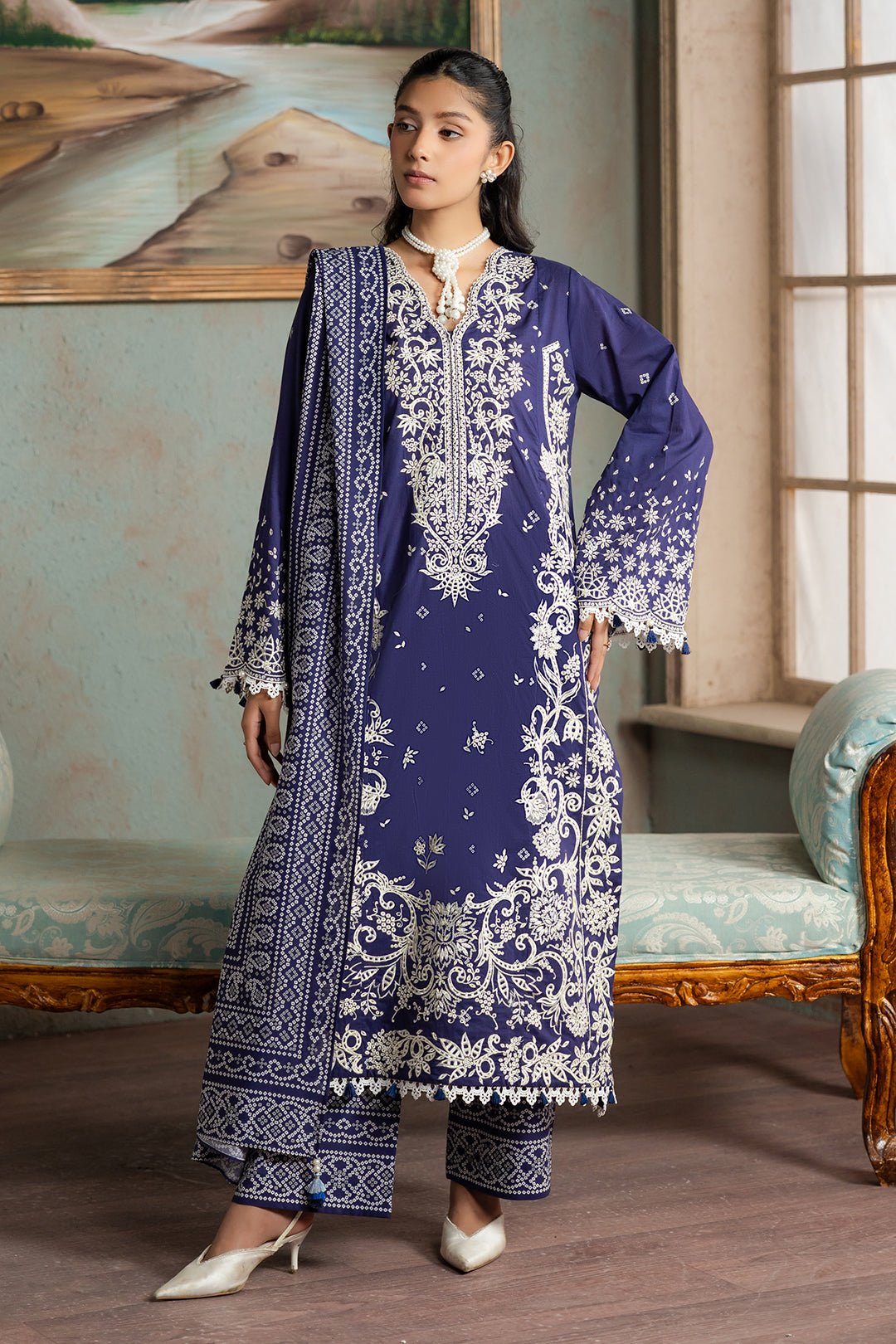 Embroidered Shirt Shalwar Dupatta - 0788