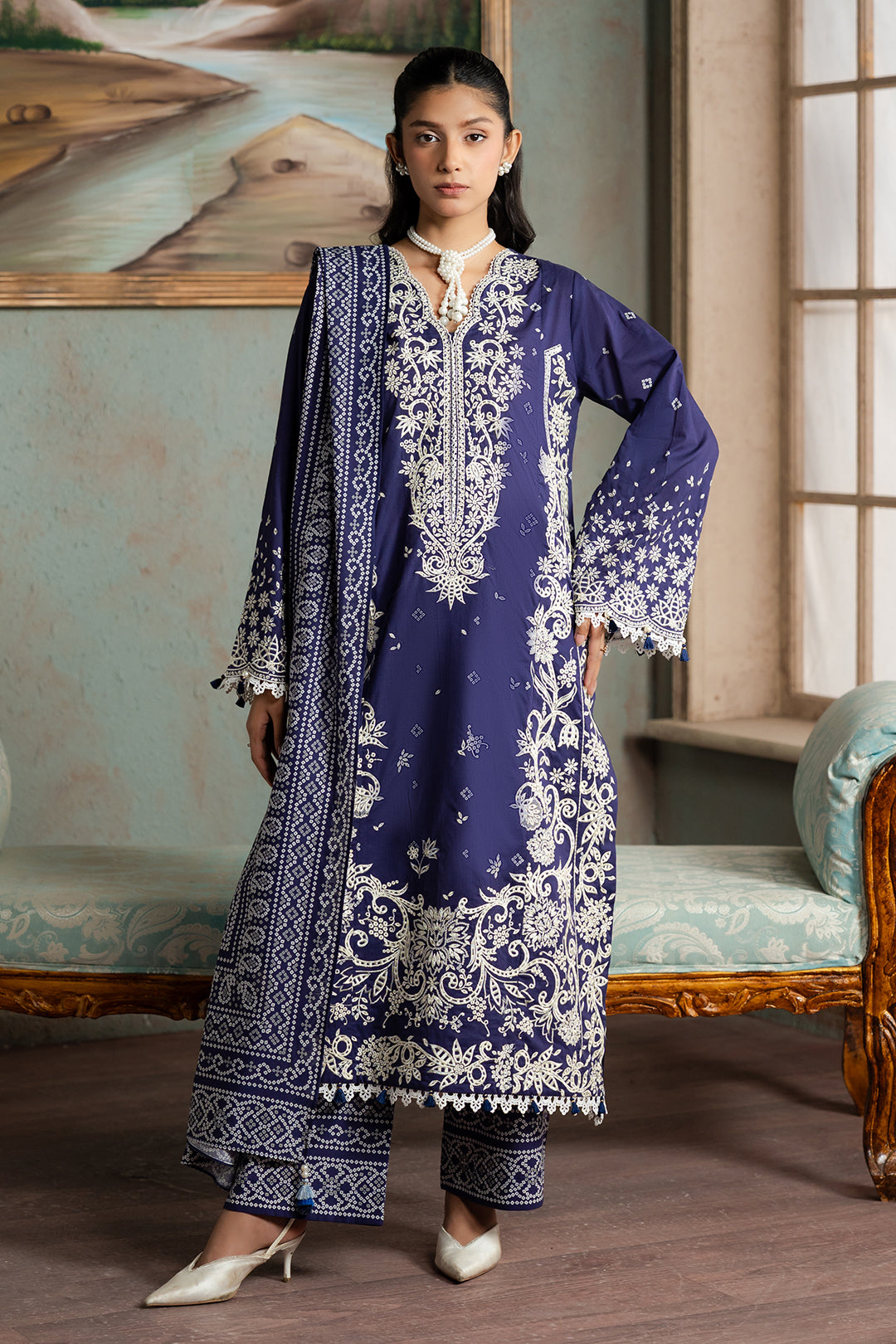 Embroidered Shirt Shalwar Dupatta - 0788