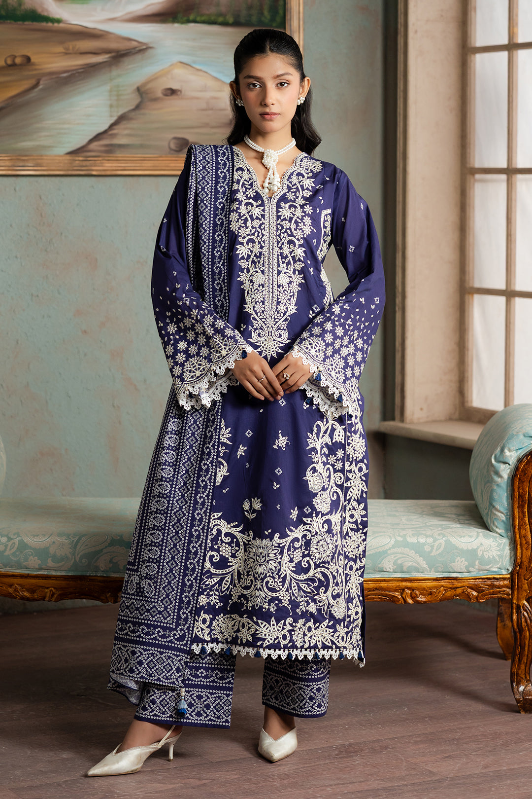 Embroidered Shirt Shalwar Dupatta - 0788