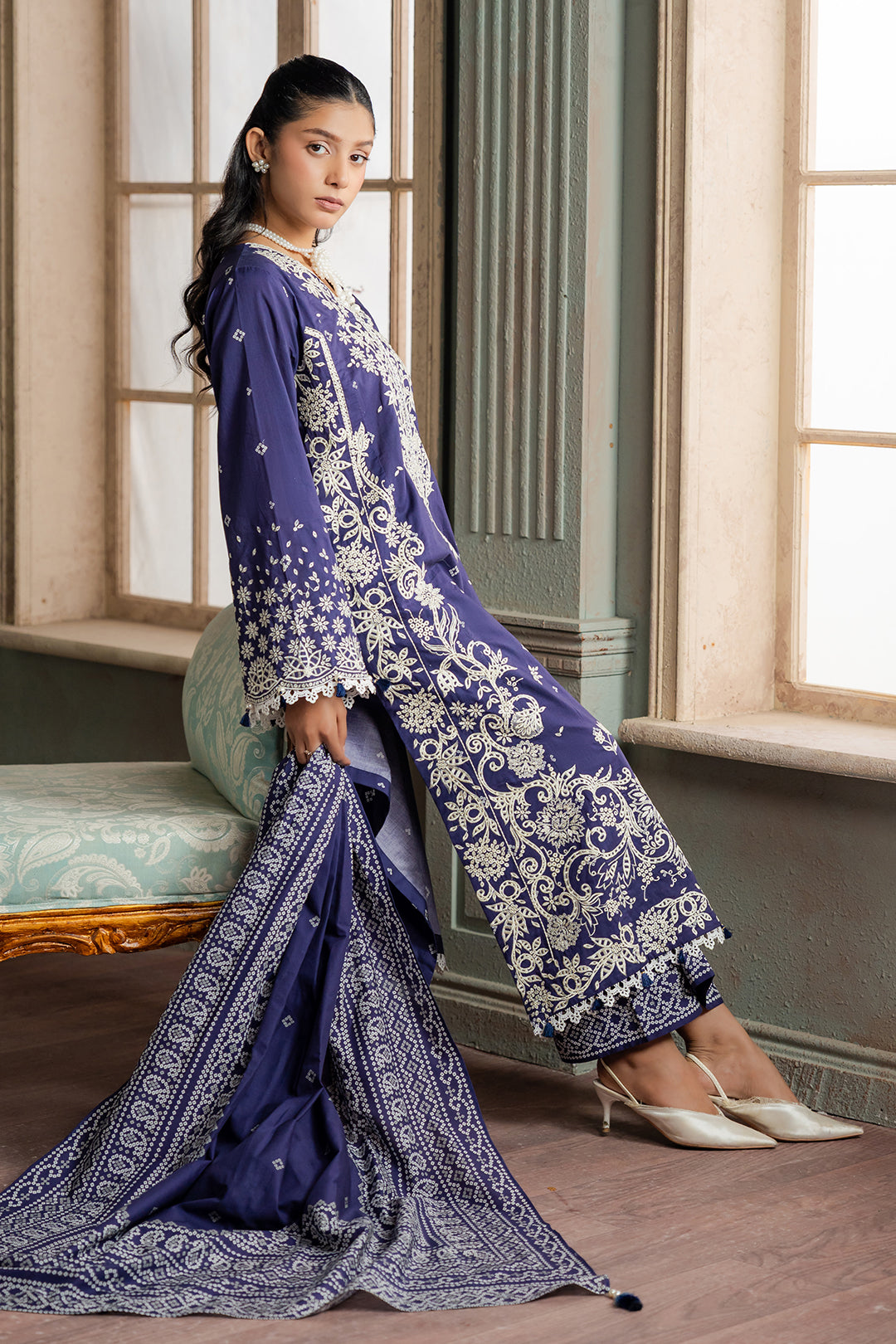 Embroidered Shirt Shalwar Dupatta - 0788