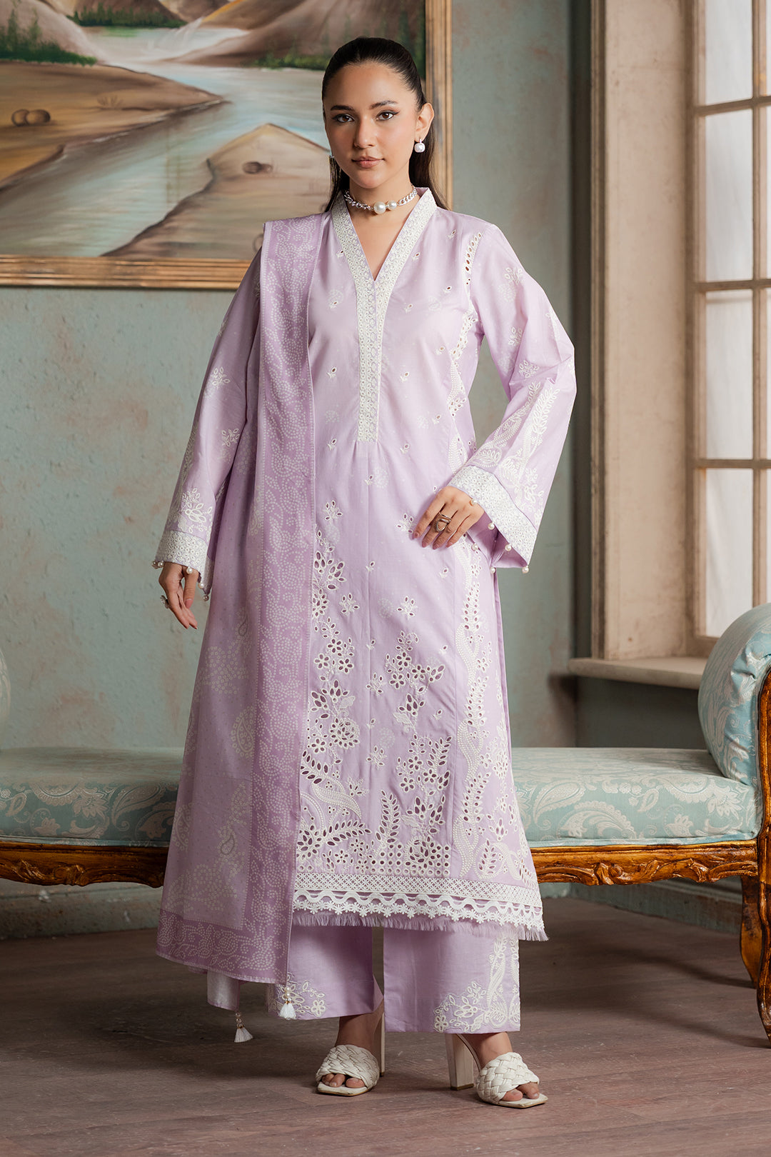 Embroidered Shirt Shalwar Dupatta - 0792