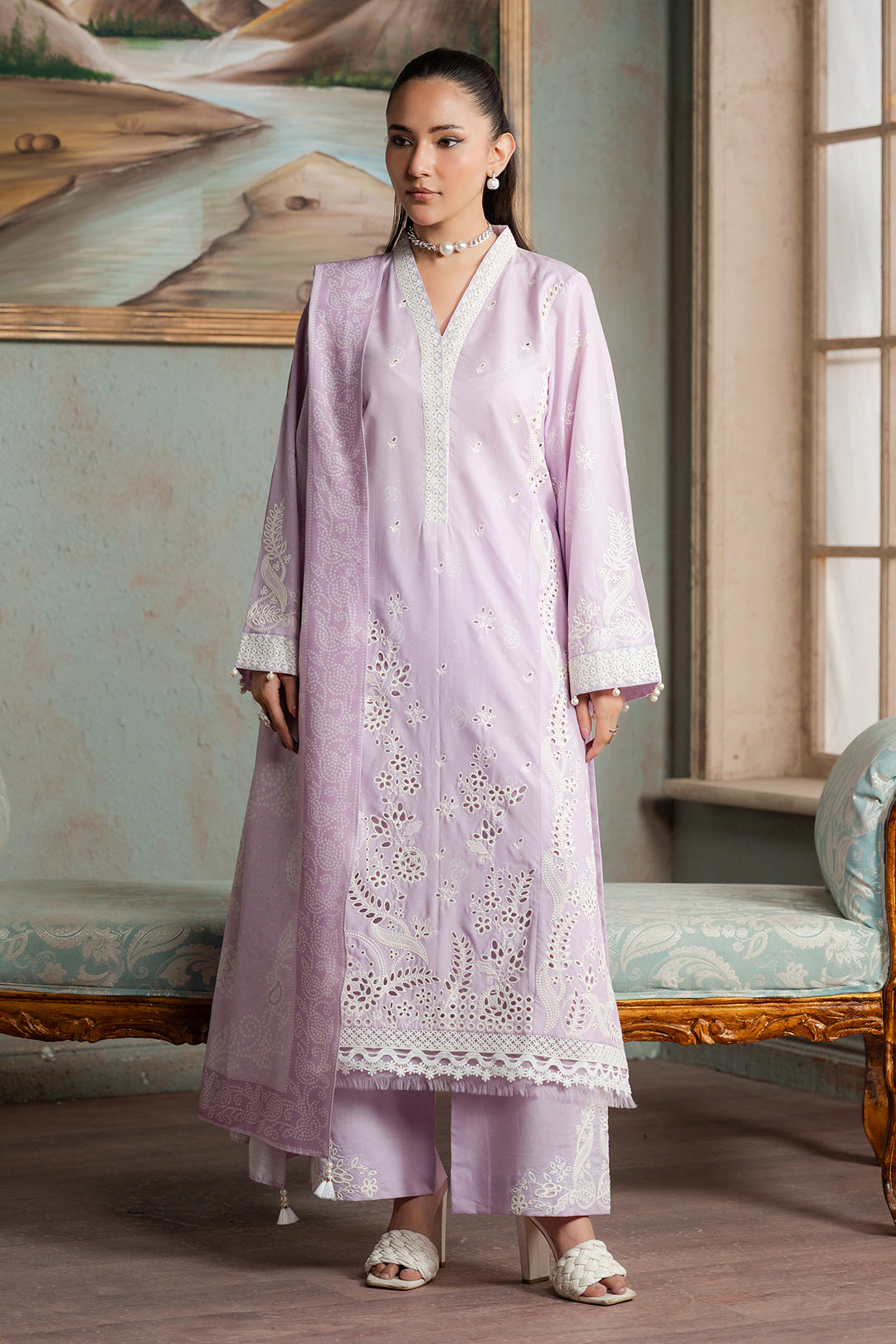 Embroidered Shirt Shalwar Dupatta - 0792