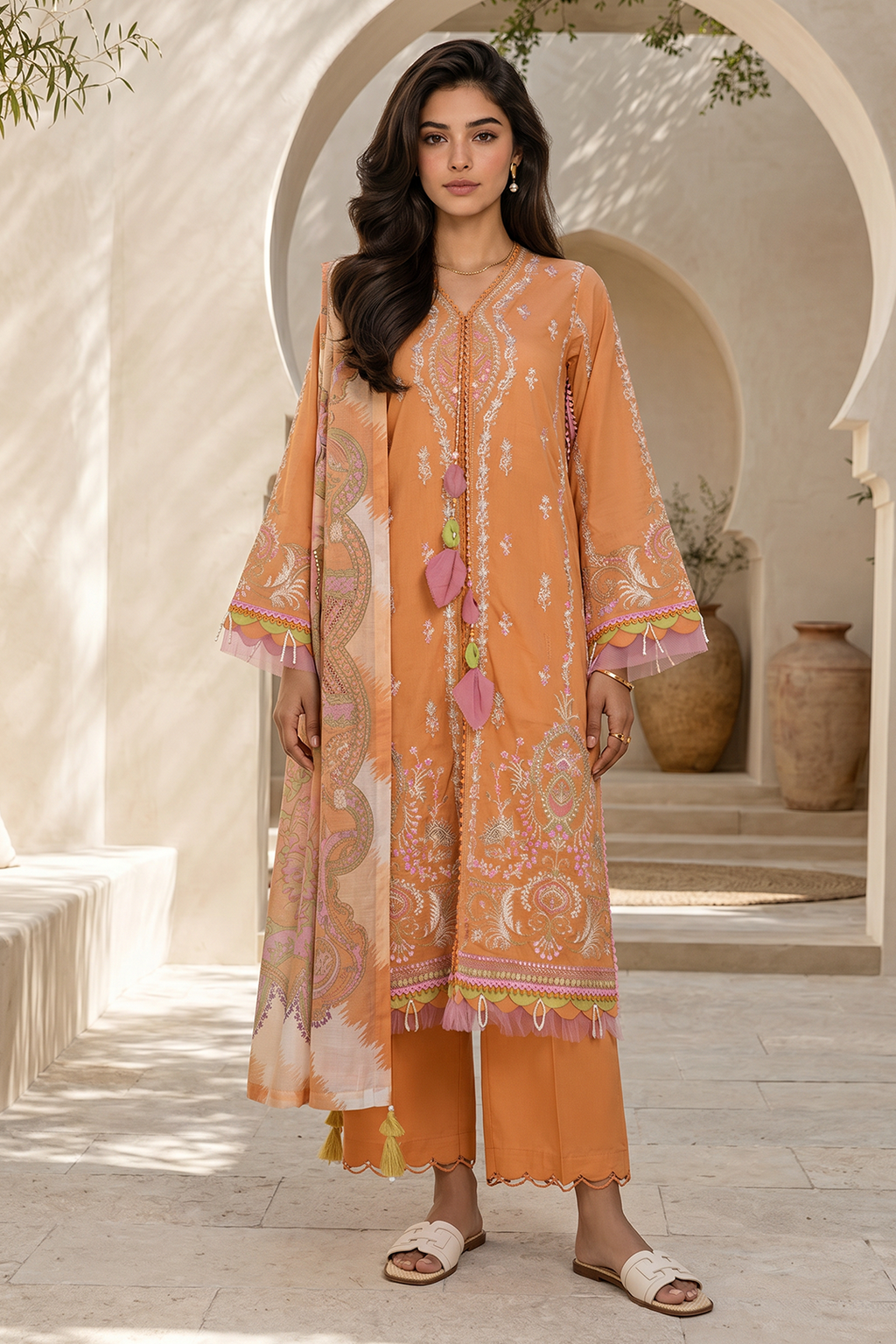 Embroidered Shirt Shalwar Dupatta - 0793