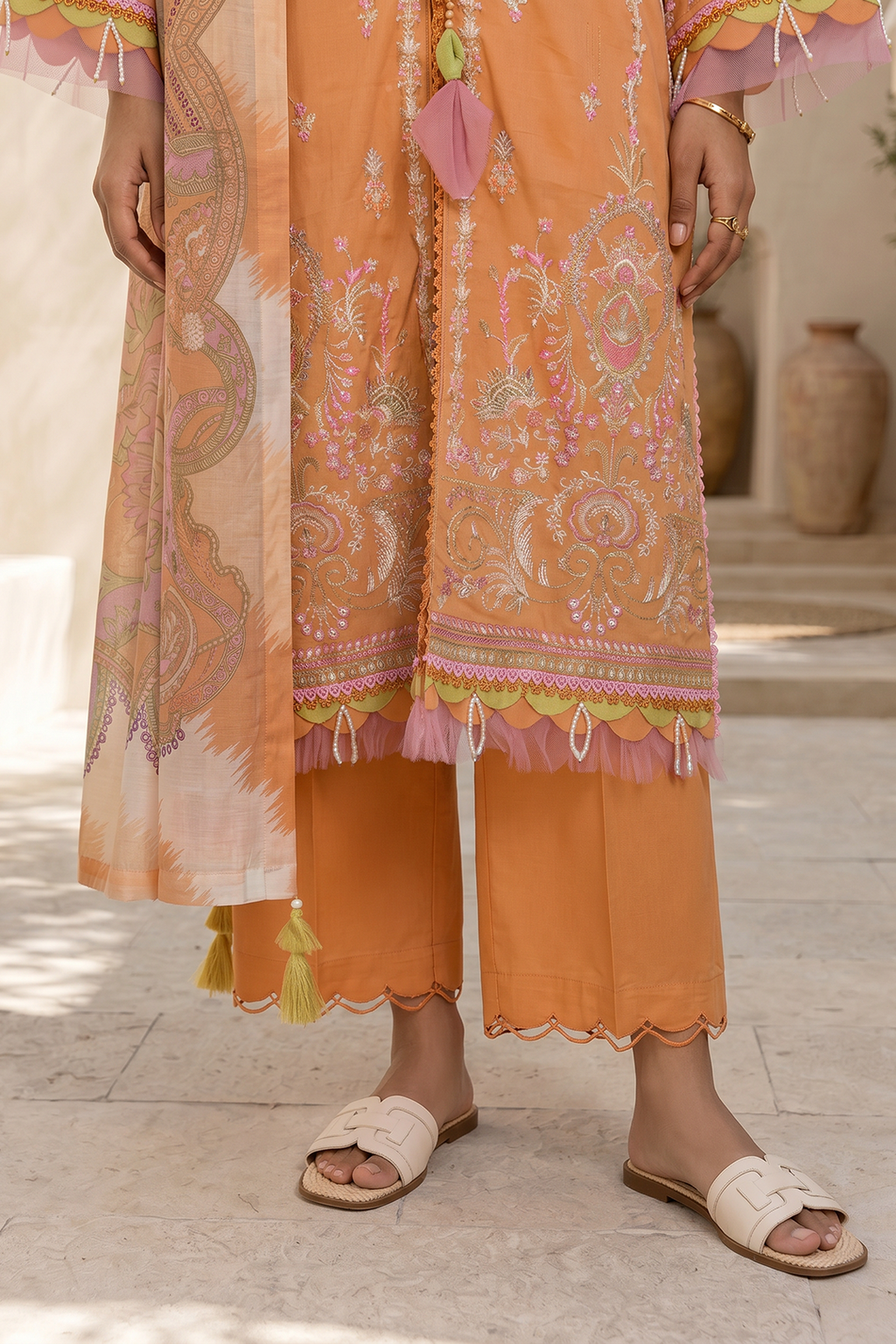 Embroidered Shirt Shalwar Dupatta - 0793
