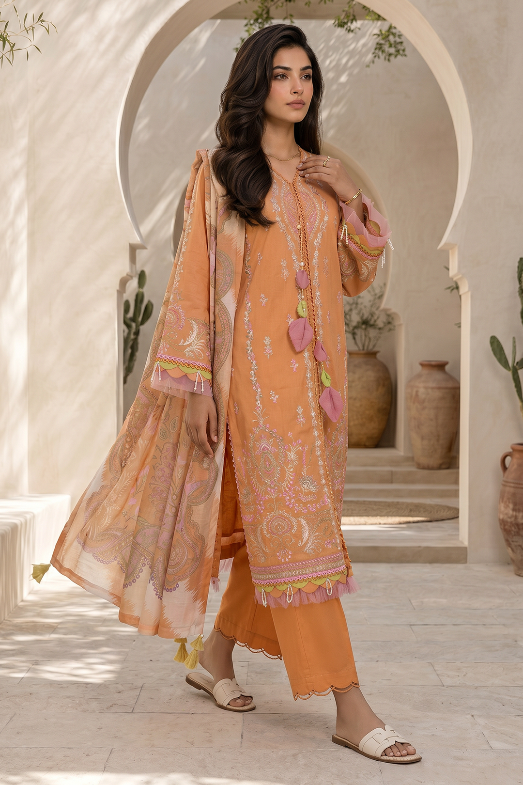 Embroidered Shirt Shalwar Dupatta - 0793