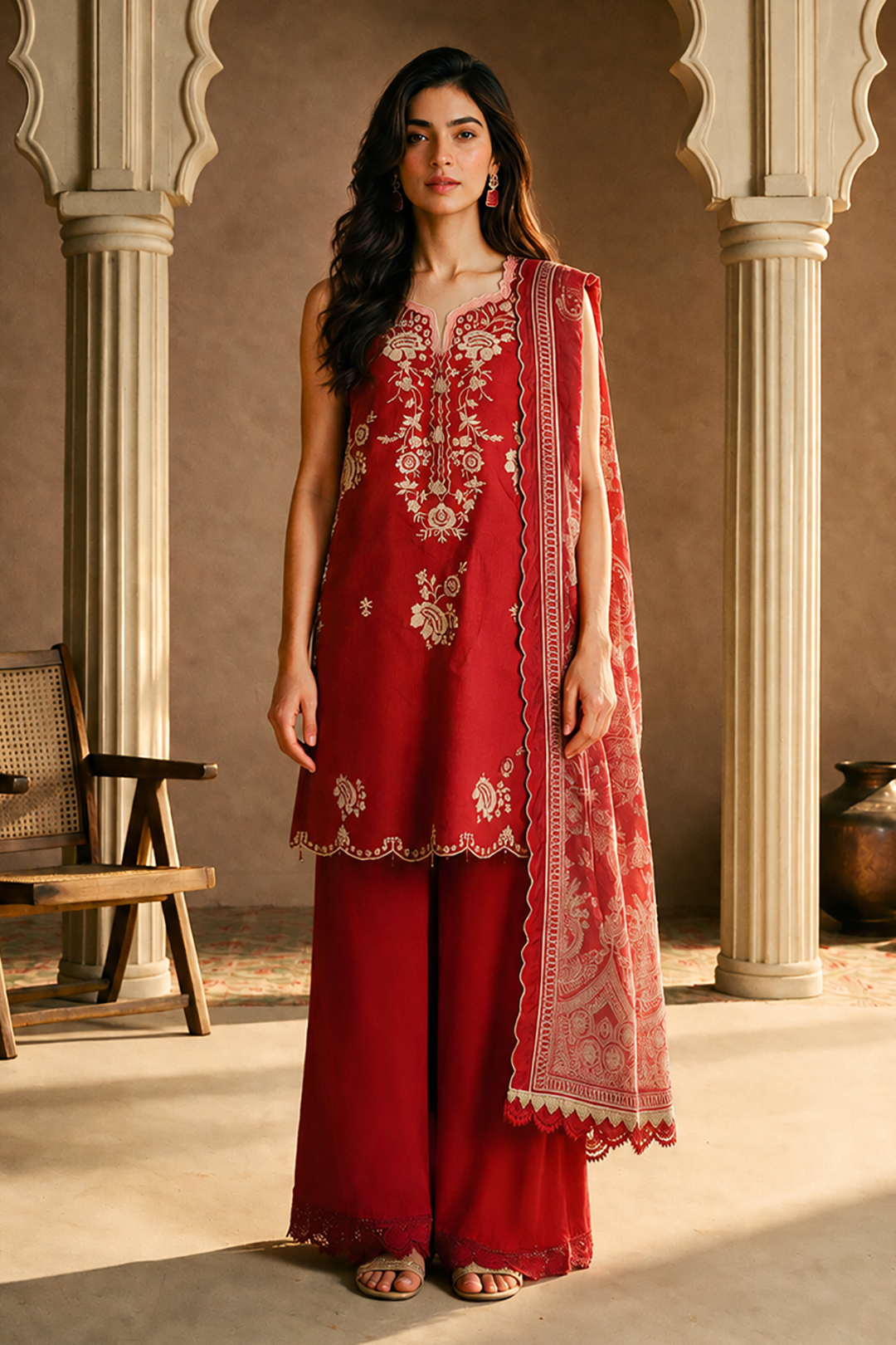 Embroidered Shirt Shalwar Dupatta - 0795