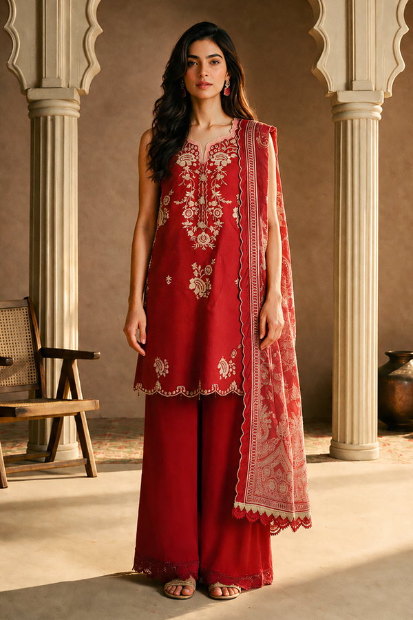 Embroidered Shirt Shalwar Dupatta - 0795