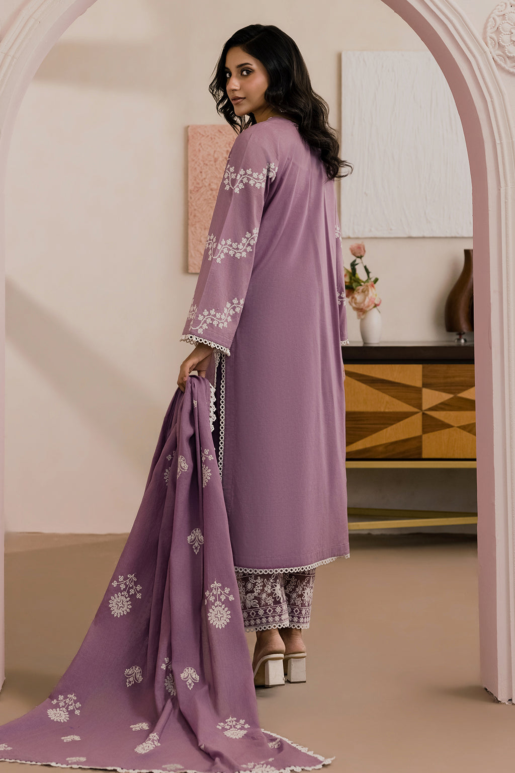 Embroidered Shirt Shalwar Dupatta - 0796