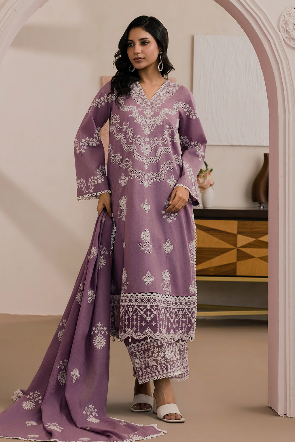 Embroidered Shirt Shalwar Dupatta - 0796