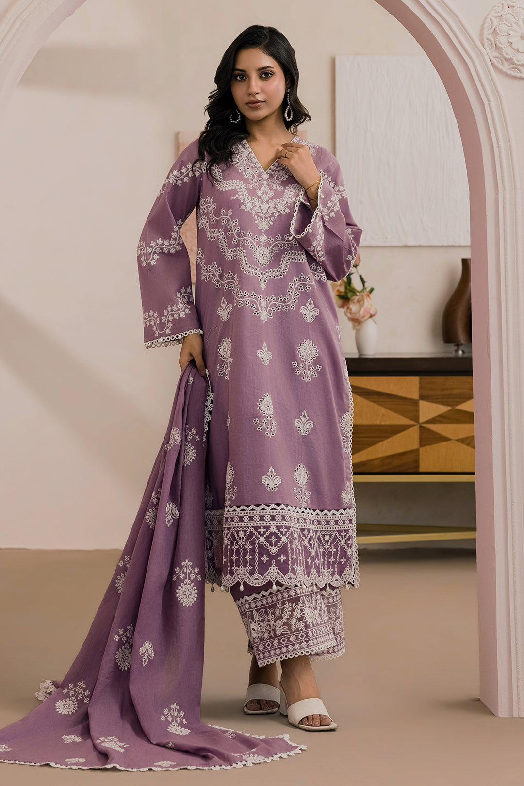 Embroidered Shirt Shalwar Dupatta - 0796